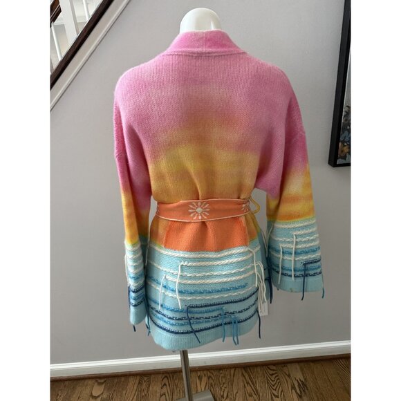 CANESSA Sunset Belted Cardigan 100% Cashmere Size 2 - Picture 14 of 16